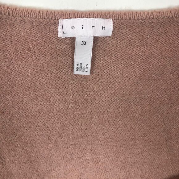 NWT Leith Long Sleeve Square Neck Sweater Bodysuit Pink Adobe Women's Plus 3X - Picture 2 of 5